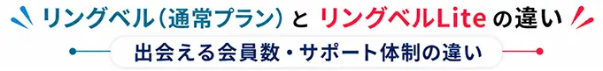 リングベル（通常プラン）とリングベルLiteの違い　出会える会員数・サポート体制の違い